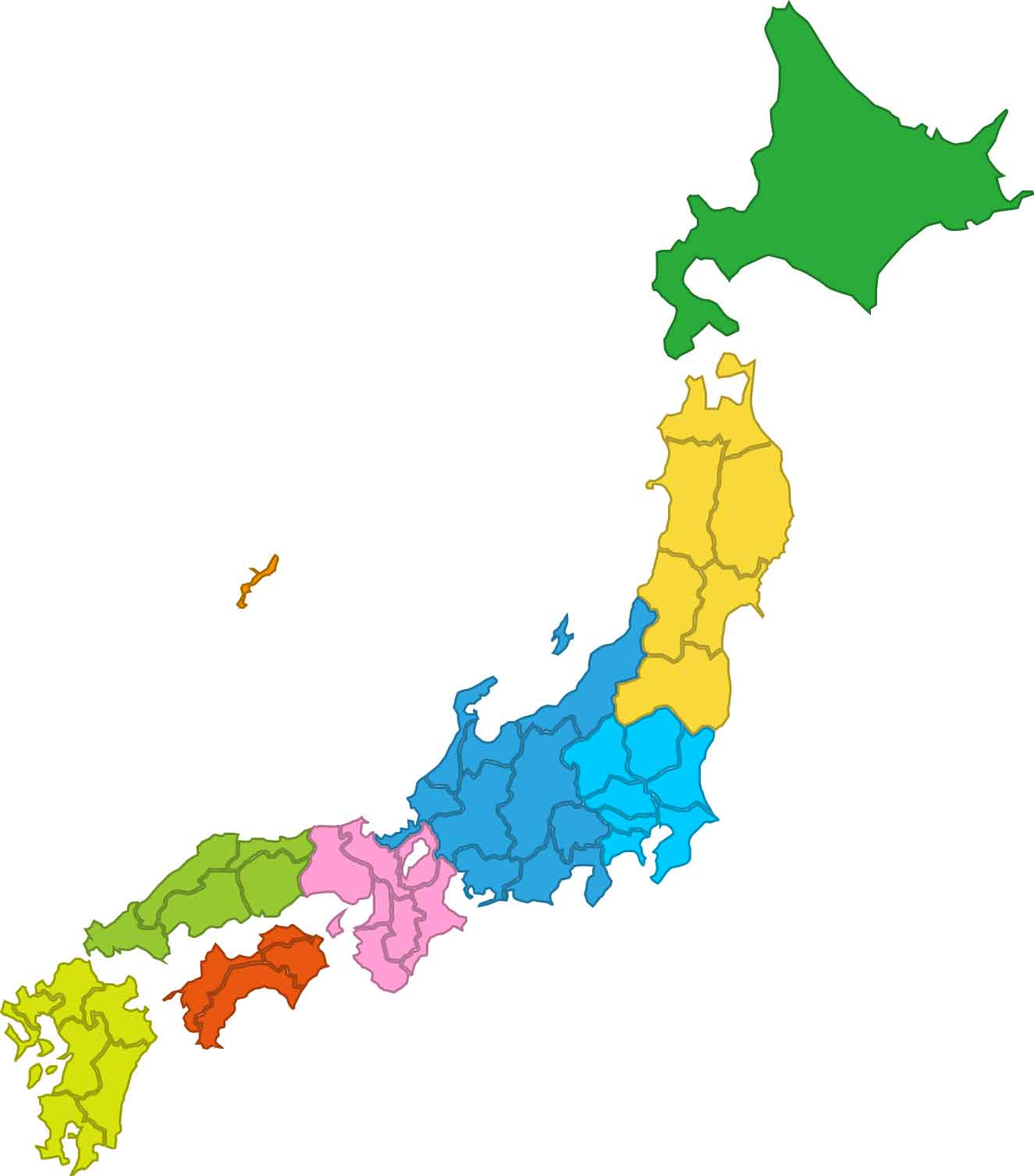 シルエットで当てろ 県の形あてクイズ